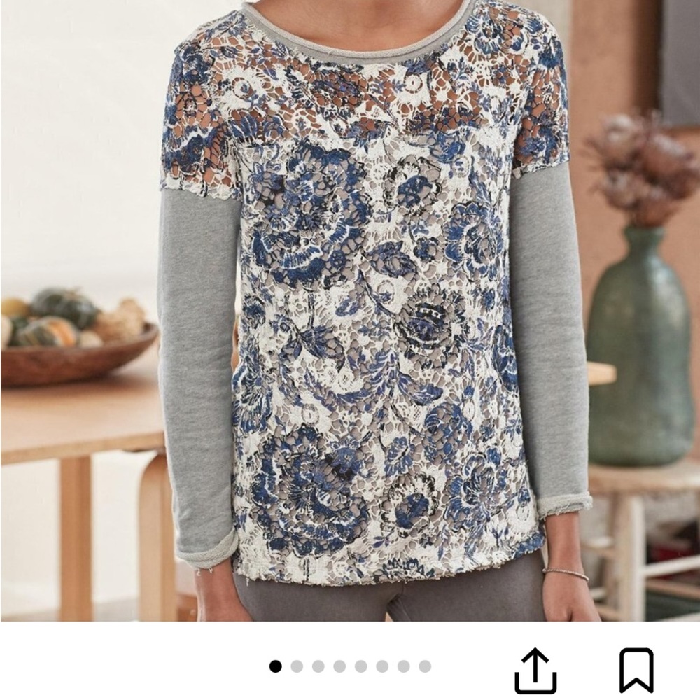 Sundance Caraway Lace Pullover Size Small